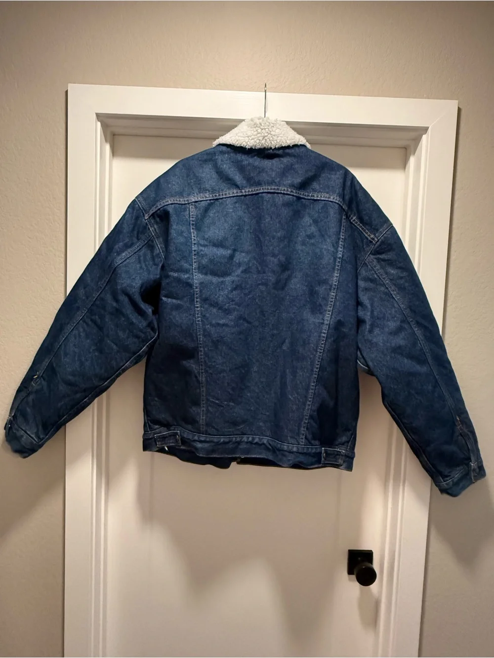 Levi's Dark Blue Denim Jacket with White Sherpa Lining Mens Size XXL